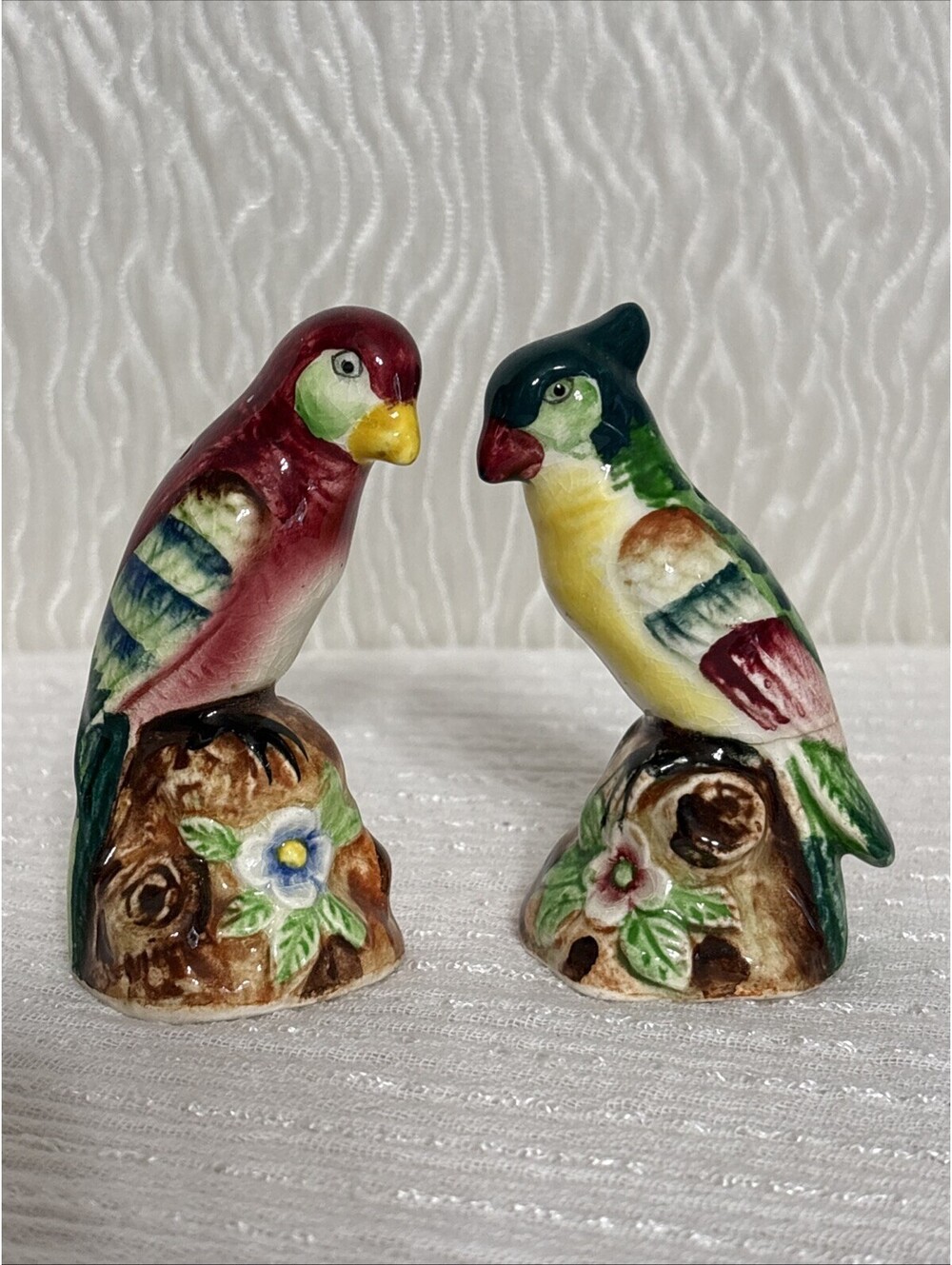 Vintage Parrot Salt and Pepper Shakers Made in Japan PY Miyao Japan 1950's